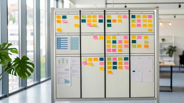 Kanban board with columns and cards representing a sales pipeline