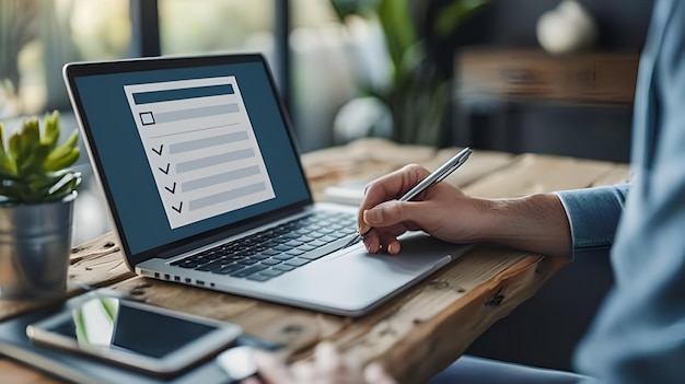 A digital form filled out on a laptop and mobile device