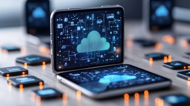 A visualisation of business cloud apps with broken connections between them