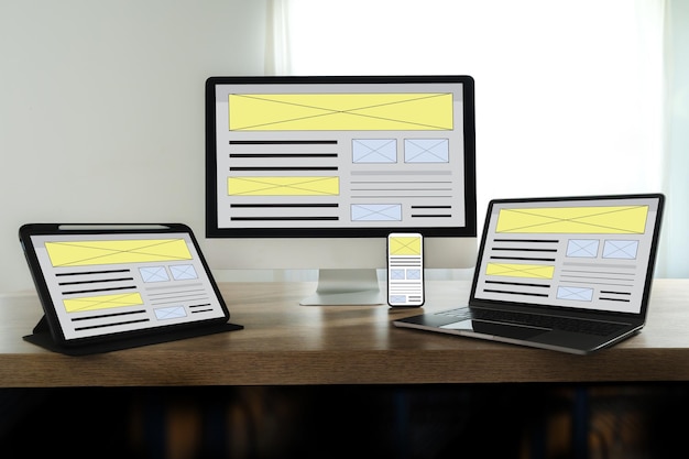 Side-by-side comparison of a document page and a responsive website layout
